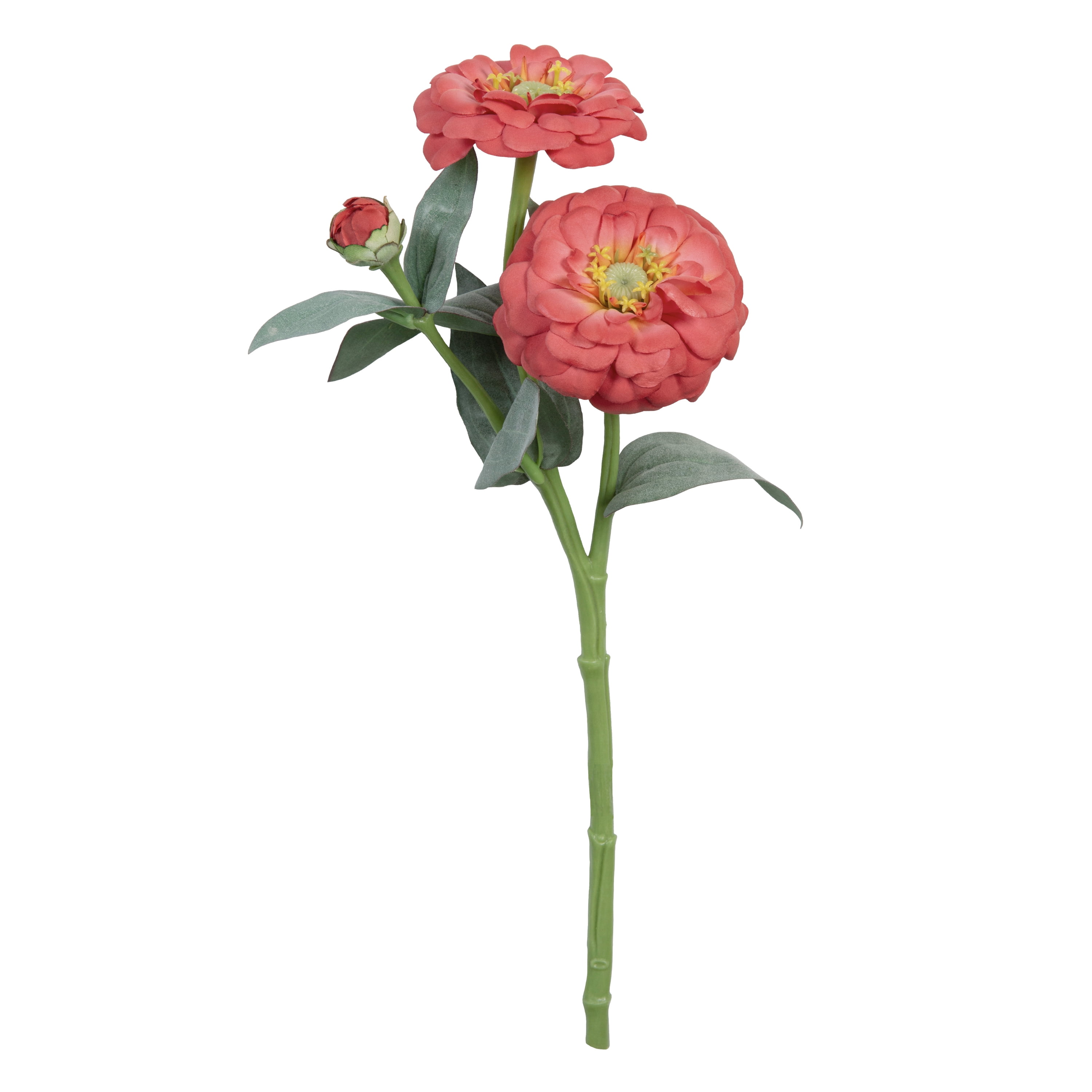 13-inch Artificial Silk Coral Zinnia Short Stem, for Indoor Use, by Mainstays