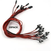 20 Pack 2 Pin PC Power Cable Button ATX Desktop Computer PC Motherboard On/Off/Reset Push Button Switch Wire Cord