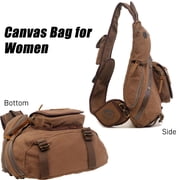 Ueasy Unisex Canvas Crossbody Sling Bag - Multi-Wear Chest Backpack for Travel, Hiking & Daily Commute