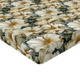 thumbnail image 4 of Ambesonne Floral Vintage Fitted Sheet, Art Exotic Hibiscus, King Size, Pastel Brown Sage Green, 4 of 5