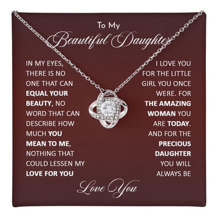To My Daughter Necklace, Jewelry From Daddy, Daughter Necklace From Dad, Valentines Day, Graduation, Birthday, From Dad#1 #70, Gold Love Knot Necklace