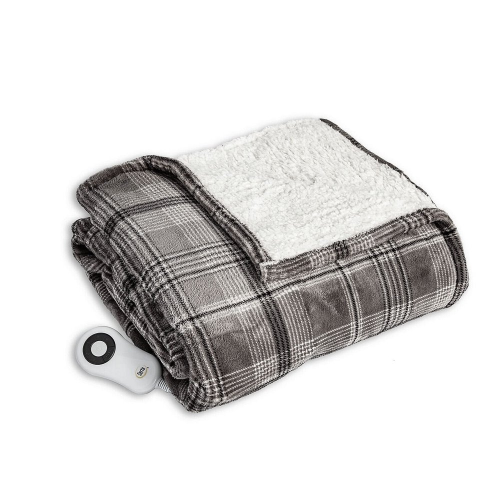 Serta Microplush Electric Heated Warming Throw Blanket