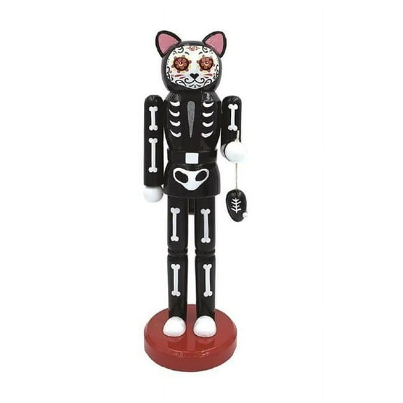 Santa's Workshop Indoor Home Christmas Decorative 14" Day of the Dead Cat Nutcracker