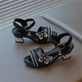 thumbnail image 5 of Viluyesy Girls Rhinestone Bow Sandals - Kids Pointed Dress Heels Summer Wedding Pageant Performance Shoes For Big Little Children Black Size 12 M, 5 of 8