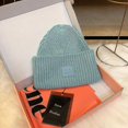thumbnail image 1 of Acne Studios-gorros de invierno para hombre y mujer, gorro de punto con parche para la cara, gorro de lana a juego con sonrisa, gorros térmicos Multicolor, 2023, 1 of 1