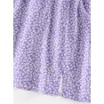 thumbnail image 5 of ZAFUL Women Leisure Tiny Floral Puff Sleeve Slit Mini Dress Light Purple L, 5 of 5