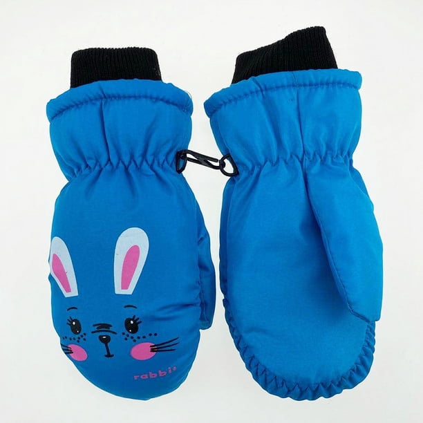 Guantes de esquí novedosos para niños y niñas, para invierno, resistentes al frío, resistentes al viento, impermeables, antideslizantes, de tres capas, cálidos para exteriores