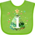 thumbnail image 3 of Inktastic 1st Birthday Green Christmas Tree with Yellow Star Boys or Girls Baby Bib, 3 of 4