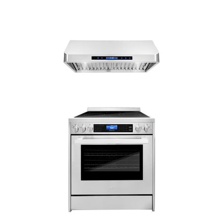 Cosmo 2 Piece Kitchen Appliance Packages with 30  Freestanding Electric Range Kitchen Stove & 30  Under Cabinet Range Hood Kitchen Hood Kitchen Appliance Bundles