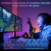 JYX Microphone, Dynamic USB Gaming Microphone for PC PS4/5, Podcast, Streaming, RGB, Anti Spray Net, Noise Cancellation, Reverb, 3.5mm Headphone Jack