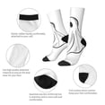 thumbnail image 3 of Picia Cute Ghost Simple Drawing Print Athletic Socks for Men & Women – Cushioned Moisture-Wicking Crew Socks for Sports, Running, and Training, Soft & Breathable Size 5-11, 3 of 6