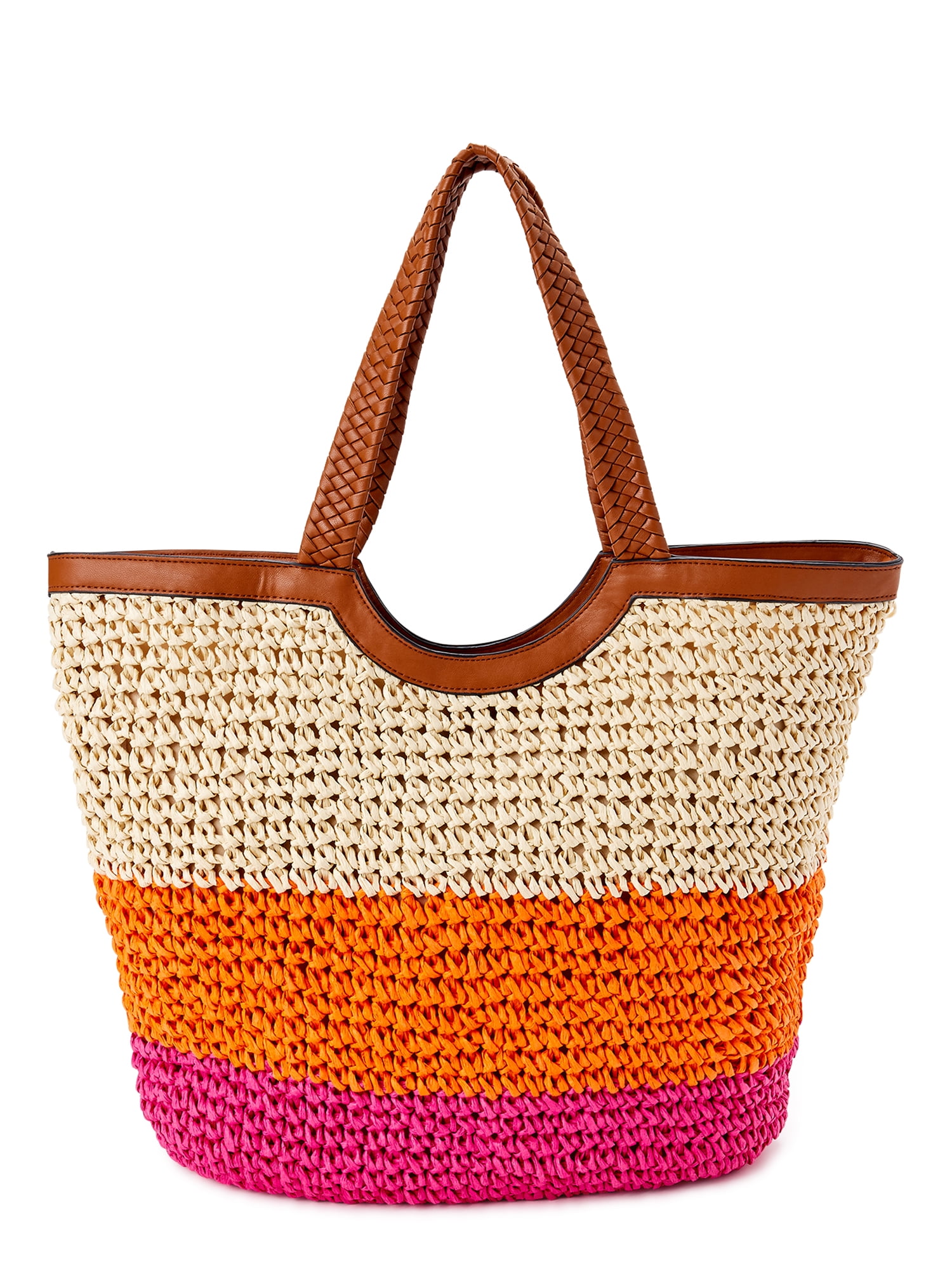 large woven straw tote