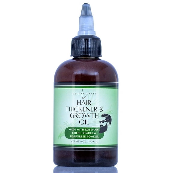 Hair & Beard Growth Oil - Thickens & Nourishes with Rosemary & Chebe, 4 oz by LatherGreen