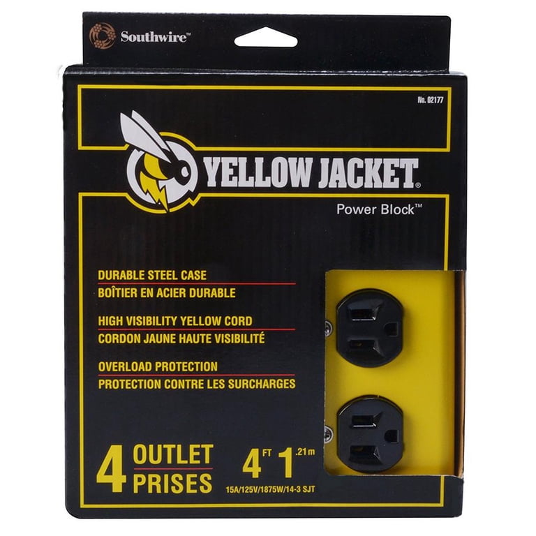 Yellow Jacket 2177N Metal Power Supply Adapter Block, 4 Outlets