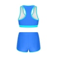 thumbnail image 5 of IYYVV Women Two Piece Athletic Swimsuits High Waisted Bikini Set Sporty Crop Top with Boy Shorts Bathing Suits Blue XL, 5 of 6