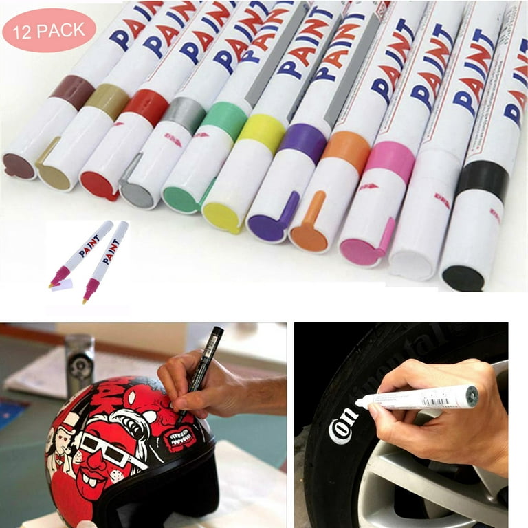 Pack of 6 Permanent Paint Pens Paint Markers for Plastic Oil Based Paint  Marker Pens Set, Quick Dry and Waterproof,Oil Paint Pen