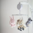 Musical Rotating Crib Mobile Deer, Bunny, Squirrel, Hedgehog Tan