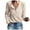 Khaki, variant on idosla Womens V Neck Waffle Knit Shirts Long Sleeve Loose Fitting Warm Tee Tops Sweaters Pullovers (Wine, L)