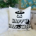 thumbnail image 2 of Homey Cozy Happy Halloween Cotton 20"x20" Black Square Decorative Throw Pillow with Insert, 2 of 4