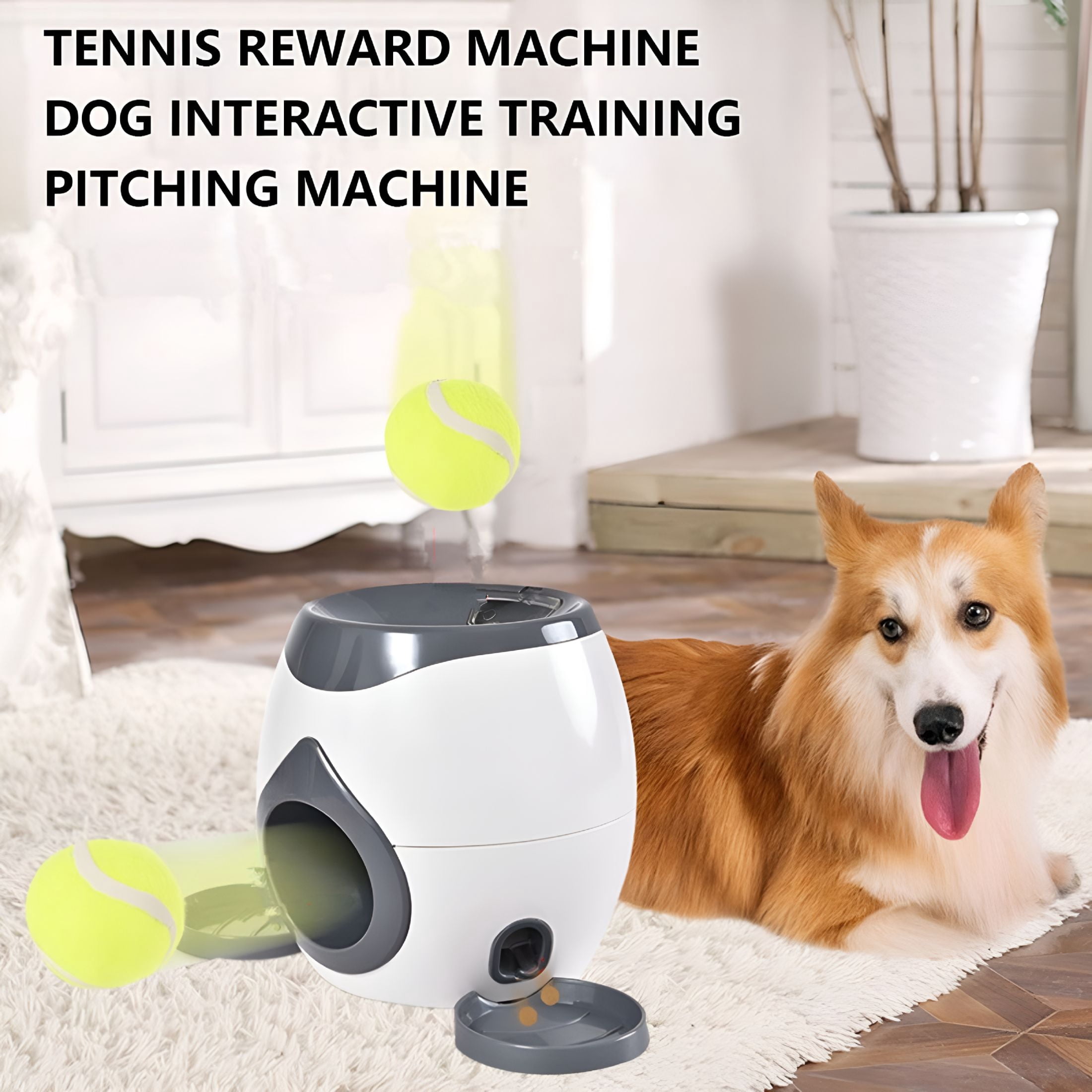 BESTSKY Automatic Dog Ball Launcher,Dog Tennis Ball Throwing Machine,Dog Thrower Launcher Tennis Ball for Interactive Play & Training,Dog Ball Thrower Launcher with Food Reward