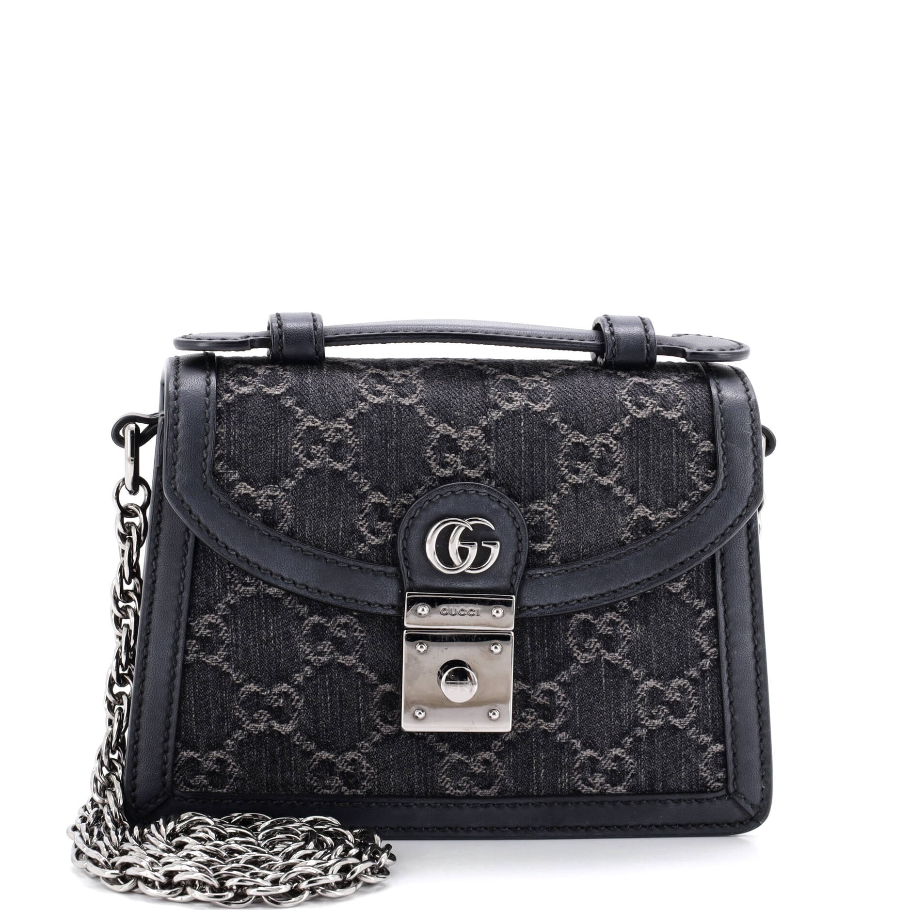 Gucci Ophidia Sherry Line GG Mini Backpack Black Leather Canvas Ophidia Mini Bag main image 4