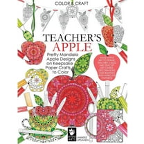 Teacher's Apple: Pretty Mandala Apple Designs on Keepsake Paper Crafts to Color