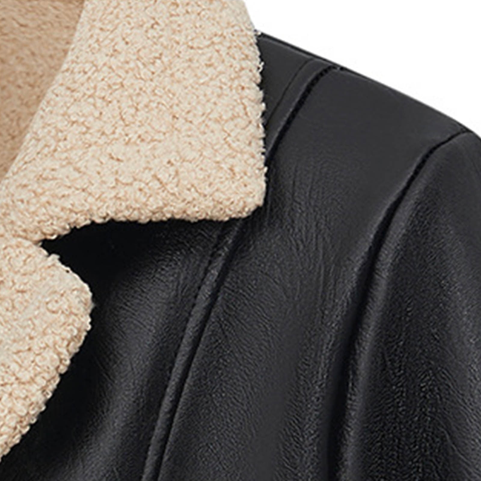 Great Gifts for Less Ofreoo Women's Plush Thick Loose Winter Long Sleeved V-neck Jacket Long Sleeved Hooded Leather Jacket Winter Clothes for Women