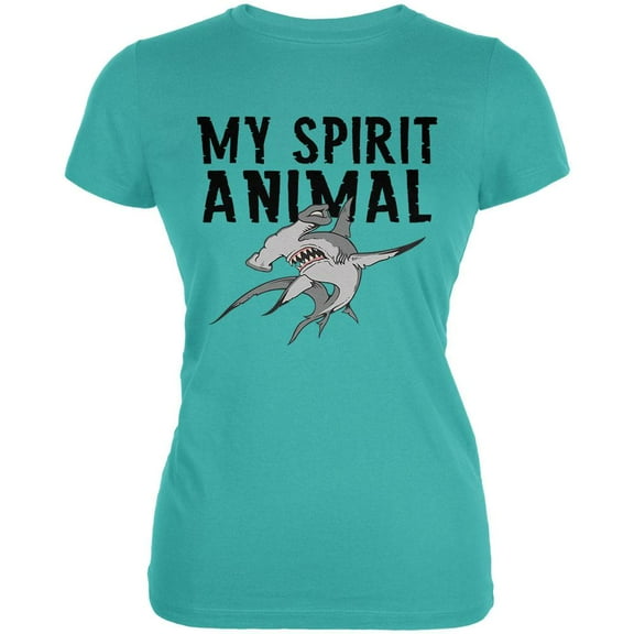 My Spirit Animal Hammerhead Shark Teal Juniors Soft T-Shirt - Medium