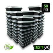 Meal Prep Food Containers Take'n Go with Lids Microwavable 1 Compartment. 28oz - (50 Pack)