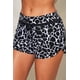 thumbnail image 3 of ABPHQTO Shorts de baño de cintura alta con cordón y estampado de patrones negros para mujer, 3 of 5