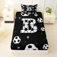 thumbnail image 3 of Erosebridal Kids Football Print Letter B Twin Sheet Sets,Soccer Ball Games Bedding For Ball Boys 3-Piece, 3 of 6