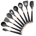 thumbnail image 2 of de utensilios de cocina 9x, utensilios de cocina resistentes al calor, y cepillo de sin BPA para hornear, mezclar y , negro Mango negro Macarena Utensilios de cocina, 2 of 7