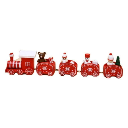 Peroptimist Christmas Train Set Christmas Wooden Toys Under Christmas Tree Decorations Xmas Gifts for Kids Holiday Party