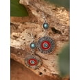 thumbnail image 6 of Bohemian Vintage Style Geometric Blue and Red Dangle Earrings, Ethnic Jewelry for Women, 6 of 7