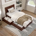 thumbnail image 4 of AFI Canyon Walnut Storage Platform Bed with Matching Footboard, Twin-XL, 4 of 16