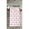 thumbnail image 3 of Ambesonne Love Quilted Bedspread Set 2 Pcs, Blushy Hearts Pony Pattern, Twin Size, Hot Pink White, 3 of 3