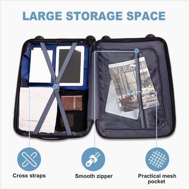 Zimtown Luggage Sets 4 Piece, PP Hard Shell Suitcase 14