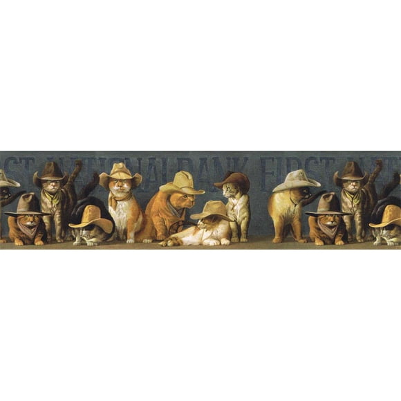 Cats In Hats Wallpaper Border EL49031B