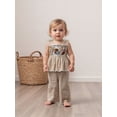 thumbnail image 2 of BemeyourBBs Toddler Baby Girl Football Outfit Cute Infant Girls Summer Clothes Embroidery Sleeveless Smocked Camisole Tank Top Wide Leg Pants Set, 2 of 9