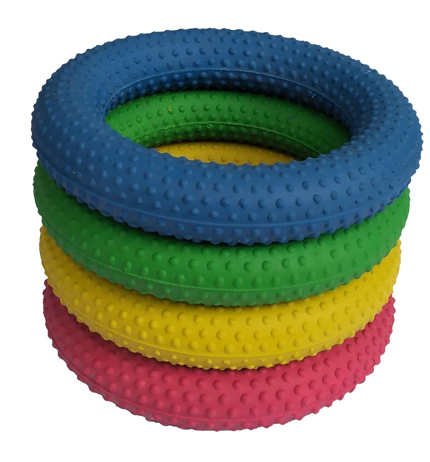 Multicolor Textured Rubber Ring Discs for Adult Outdoor & Lawn Games