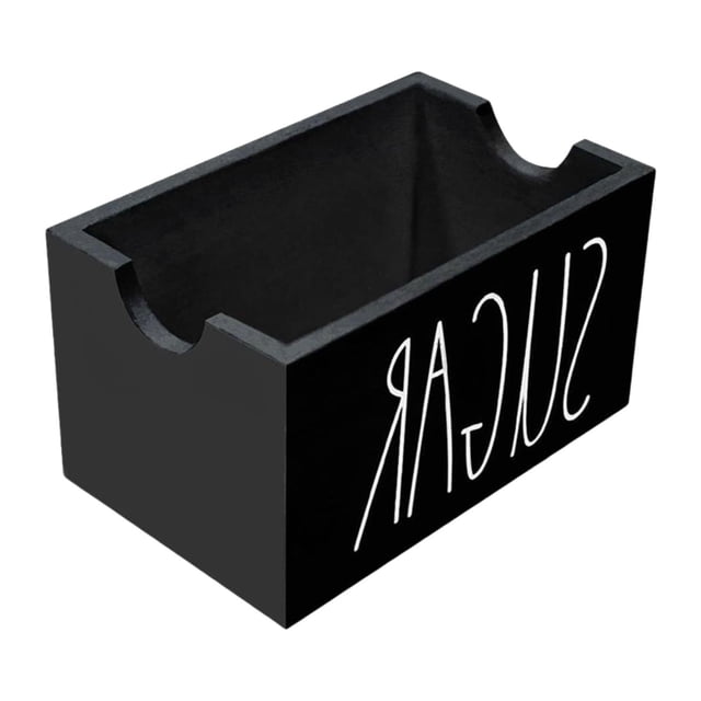 Luzkey Sugar Packet Holder Display Wood Sugar Packet Container for Pantry Home Desk Black