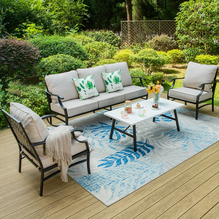 MF Studio 5 Seat Patio Conversation Set Metal Outdoor Furniture