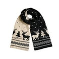thumbnail image 2 of Gallickan Christmas Scarf, 63x8 Inch Reindeer Knitted Scarf, Warm Neck Warmer, Winter Wool Wrap, for Cold Weather and Holiday Fashion, Black, 2 of 6