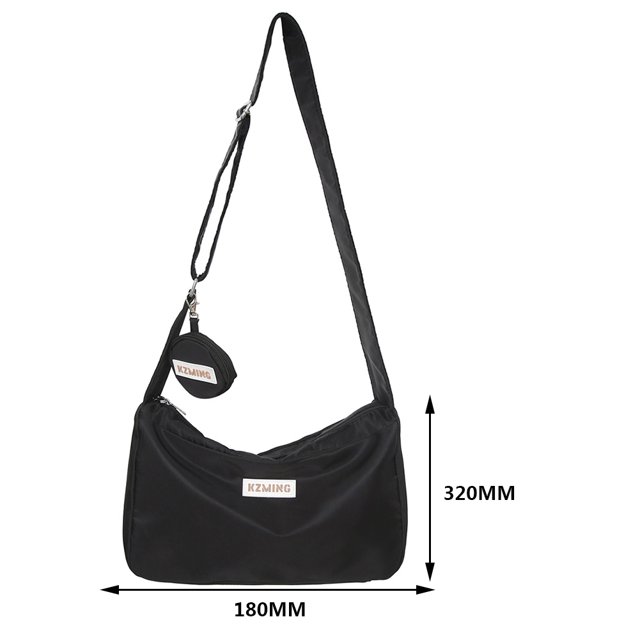 Bolsa cruzado de moda para mujer de hombro de nailon de viaje con monedero (negro) Likrtyny Para Estrenar