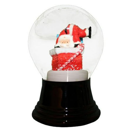 Perzy 5 in. Medium Santa Going Down In Chimney Snow Globe
