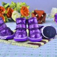 thumbnail image 4 of 4 Pieces Waterproof Dog Boots Shoes Puppy Candy Colors Non-Slip Rain Shoes Pet Boots for Snow Rain Day Middle and Small Dogs, 4 of 5