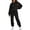 A Black, variant on SUNBS Women's Sweatsuits 2 Piece Outfits Long Sleeve Half Zip Pullover and Baggy Sweatpants with Pockets