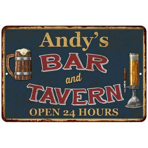 Andy's Green Bar & Tavern Rustic Sign 8 x 12 Matte Finish Metal 108120047061
