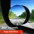 thumbnail image 3 of 2x Grand Angle Miroir Fixation Stick-On Rond Aveugle Tache Vue Latérale Camion Voiture RV, 3 of 8