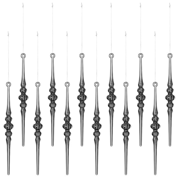 OADUKQ Christmas Tree Ornaments, Wide Acrylic Icicle and Ball, Holiday Tree Decoration and Festive Party Decor, Black, 0.59 in